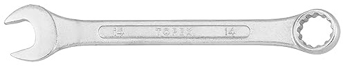 TOPEX Gabelringschlüsell, Maul-Ringschlüssel Ring Maulschlüssel | Gabelringschlüssel, Ring-Maulschlüssel, Chrom-Vanadium Stahl Silber, Für Heimwerker, Profis geeignet, 14x160 mm
