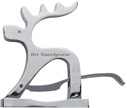 Nussknacker mit Gravur Elch / aus Metall