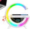 LED Wireless Charger Atmosphere Lamp with Blueto-oth Speaker - Shape Light Up Wireless Speaker Intelligent LED Table Lamp, Color Changing Timer Alarm Clock Charger Stand Bedside Table Light for Home