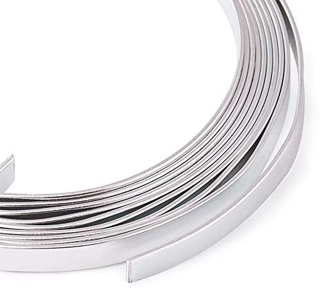 Beadthoven 5 rotoli di filo di alluminio piatto da 5 mm calibro 18 Plain Craft Metal Bezel Wire per gioielli fai da te fai da te 18 piedi/rotolo