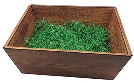 Oster-Nester/verschiedene Formen und Farben wählbar, Osternestform:Geschenkbox -Holzoptik-, Ostergras Farbe:Ostergras grün