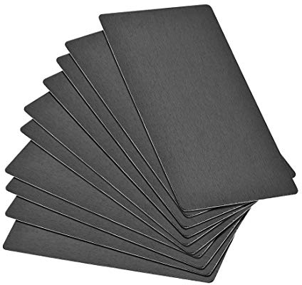 sourcing map En Blanco Metal Tarjeta 100x50x0,5mm Anodizado Aluminio Placa para Bricolaje Impresión Grabado Negro 10 Piezas