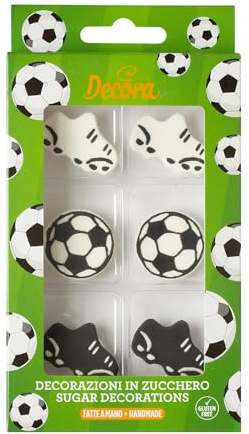 Decora 0500423 Kit de 6 décorations en sucre Goal