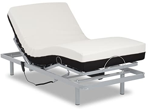 Geriafy - Pack Cama Articulada Eléctrica 105x200 cm | Colchón Ortopédico Viscoelástico 20 cm | Mando por Cable