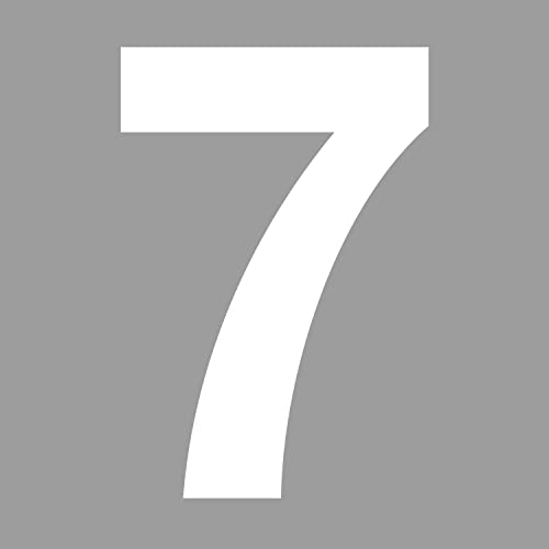 Zahlen-Aufkleber Nr. 7 in weiß I Höhe 10 cm I selbstklebende Haus-Nummer, Ziffer zum Aufkleben für Außen, Briefkasten, Tür I wetterfest I kfz6747