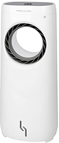 ProfiCare PC-LK 3088 Ventilator/Luftkühler, 3in1 Luftkühler, Luftbefeuchter & Luftreiniger in Einem, WiFi-Steuerung, Multifunktionsdisplay, Weiß-Titan