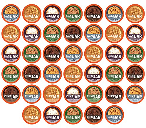 Cookie Jar Assorted Flavored Coffee Pods for Keurig K Cup Brewers, 40 Count Variety Pack – Flavored Coffee Sampler with Multiple Delicious Options