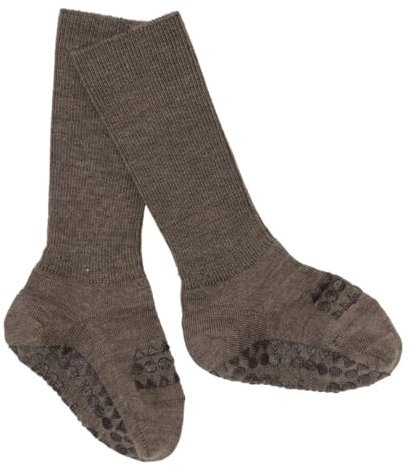 GoBabyGo Unisex Baby 5712736002603 rutschfeste Socken, Braun Melange, 6-12 Monate