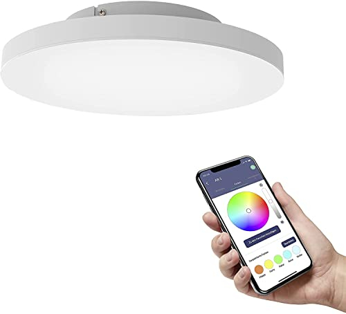 EGLO connect.z Smart-Home LED Panel Turcona-Z, Deckenlampe Ø 45 cm, ZigBee, App und Sprachsteuerung Alexa, Lichtfarbe einstellbar (warmweiß-kaltweiß), RGB, dimmbar