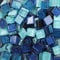 200g Tesselles en Verre Colorées Carreaux de Mosaïque Verre en Carrée Morceaux Verre de Mosaïque pour Loisirs Créatifs, Décoration, 1x1cm(Bleus)