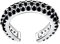 Laimons-Ohrringe Single Earcuff Klemme 15mm mit Zirkonia aus Sterling Silber 925 (Silber-Schwarz)