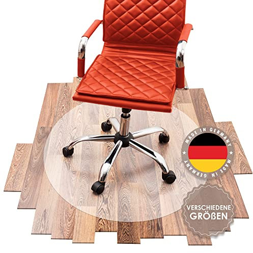 SCHMIEDWERK Bürostuhl Unterlage versch. Größen - Bodenschutzmatte für Schreibtischstuhl rutschfest in transparent milchweiß | Made in Germany (60cm rund)