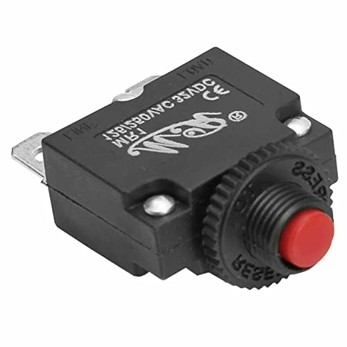 Thermoschalter Leistungsschalter Sicherungsautomat 12V 24V 230V KFZ LKW Sicherung Boot Bootssicherung Automatik (5A), Schwarz