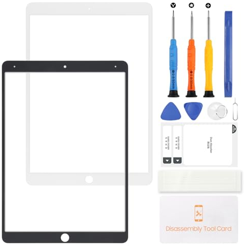 Ersatz-LCD-Display Compatible für iPad Air 3 2019 3. Generation A2152 A2123 A2153 A2154 Front-Außenglas, Reparatur-Set mit Werkzeug (kein Touchscreen-Digitizer) (weiß)