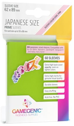 Pack of 60 Prime Sleeves Japanese Sized - Lime