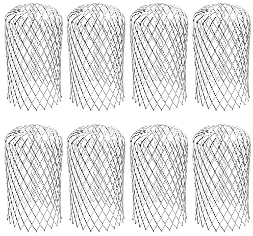 8er Set Rinnensieb Metall Dachrinnenschutz Fallrohrschutz Gutter Aluminium Filter Grid Laubsieb Laubfang Blättersieb Blätterschutz Regenrohrschutz Schutzgitter Laub Verschmutzung Moos 16x8.5x8.5 cm