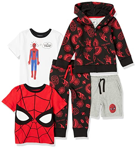 Amazon Essentials Disney | Marvel | Star Wars Boys and Toddlers' Outfit Sets (Previously Spotted Zebra), Pack of 5