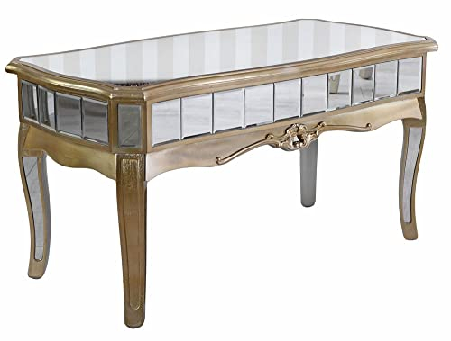 Tisch verspiegelt Couchtisch Glastisch Wohnzimmertisch Vintage Couchtisch 95 cm vic530 Palazzo Exklusiv