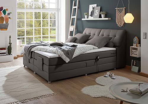 Froschkönig24 Concord 180x200 cm Boxspringbett Bett Ehebett mit Motor, Farbe wählbar, Ausführung:Variante 3, Stoffbezug:Artemis 12 Elefant