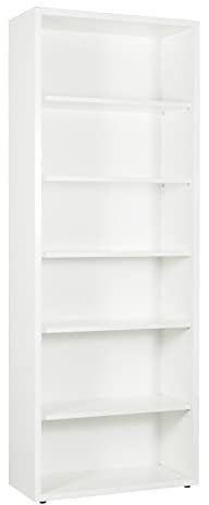 Composad | Libreria Alta della Linea DISEGNO Con 5 Ripiani Regolabili, Libreria Scaffale Moderna, (LxAxP) 81,60x217,50x35,70 cm, Bianco Laccato, Soggiorno, Studio, Ufficio, Made in Italy