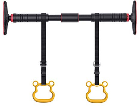Samnuerly Pull-up Bars Portable Chin Up Bar, Steel Horizontal Bar On The Door, Hoist Ring Resistance Band Fitness Equipment, with Foam Hand Guard, 70-145CM Adjustable (70)