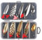 OriGlam 10 esche da pesca in metallo, esche rigide, cucchiaini da pesca per acqua salata, acqua dolce, trota, spigola, salmone
