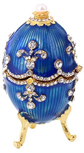 Luzhengyang Fabergé-Ei-Schmuckschatulle mit Vintage-Blume, Osterei, Schmuckkästchen mit klaren Kristallen, Nicht verfügbar, Nicht verfügbar