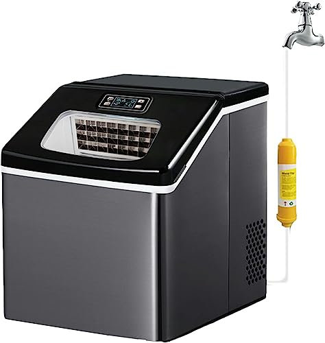 CIADAZ Ice Cube Makers, Ice Maker for Countertop, Self-Cleaning Portable Ice Maker Machine, 66LB/24H Ice Making,30 Pebble Ice Ready in 10 Mins, for Home Bar Camping,Bucket