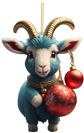 Weihnachtsdeko Anhänger 2D Acryl Cartoon Schaf Weihnachten Deko,Lustig Schaf Hängende Zubehör, Weihnachtsbaumschmuck Weihnachtsbaum Deko,Für Weihnachts Festtage (Schaf-6, 8cm)