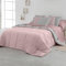 SOMNI HOME Couette 140 x 190 Réversible Nordique Bicolore Couette Lit 140x90 Douvet Nordique Chaude Doux Duvet Matelassé Confortable de Qualité 400 g Rose - Gris 240 x 260 cm