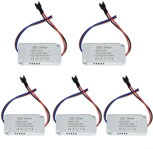 5 Stück LED Transformer Driver,8-12W LED Trafo Konstantstrom, 24-46V DC Anschluss,50/60Hz Flächenleuchte Flächenleuchte Led Licht Lampe Treiber Adapter Trafo Netzteil