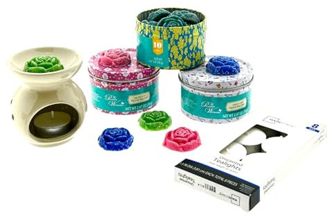 Waxmelts Parfums Paquet 3 x 10 Waxmelts incl. Brûleur et bougies chauffe-plat - cookie & épice, pain grillé, caramel au beurre