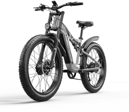 Shengmilo S600 Elektrofahrräd Herren mit Dual Motor, E-Mountainbike mit 48V17.5Ah 840Wh Akku, 26 E-Fatbike für Erwachsene bis zu 90 Km,E-Bike mit 7-Gang-Kettenschaltung