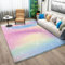 Rosa Teppiche Gegend Sterne und Regenbogen Teppich Wohnzimmer 180 x 240cm Waschbarer Teppich Kurzflor Teppich Anti-Rutsch Unterseite Heimdeko für Schlafzimmer