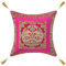 DK Homewares Dekorativ Sofa Deko Kissenbezug 45x45 cm Magenta Pink Brokat Jacquard Weben Kissenbezüge Dekokissen Quasten Elefant Quadrat Kissenhülle Tiermotiv - 1 Stück (nur Bezug)