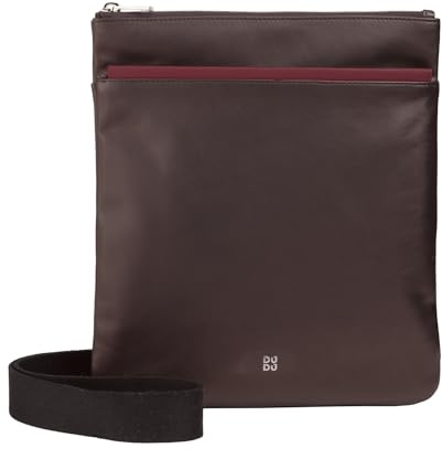 DUDU Herren Lederhandtasche, Herren Umhängetasche mit Reißverschluss, Reise- und Freizeitgurt, Verstellbarer Gurt Burgundy