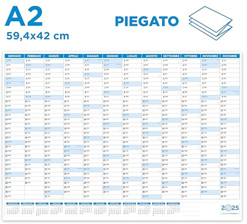 Wandkalender 2025 59 x 42 cm | Positiv | gefaltet | Wandformat Maxi A2