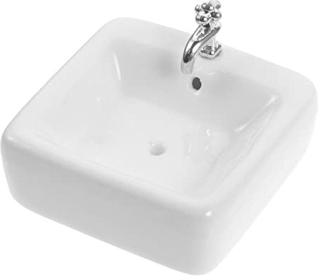 JOINPAYA Puppenhaus-waschbecken Miniatur-badezimmermöbel Puppenhäuser Waschbecken Waschbeckenmodell Für Puppenhaus Vortäuschen Puppenhaus Spielzeug Puppenhaus Waschbecken Weiß Keramik