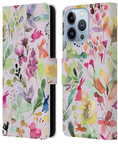 Head Case Designs Licenza Ufficiale Ninola Prato Motivi Floreali Custodia Portafoglio in Pelle Compatibile con Apple iPhone 13 PRO
