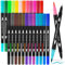Zeawavsl Dual Brush Pen Set, 24 Farben Pinselstifte Mit Zwei Spitzen, Filzstifte Dicke Und DüNne, FüR Bullet Journal, Handlettering, Kalligraphie Manga Tinte Auf Wasserbasis Doppelfasermaler (24)