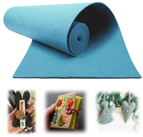 Mbsomnus Filz Meterware 3 mm x30 cm x300 cm Filzunterlage Hellblau Filzmatten zum Zuschneiden Bastelfilz Polyester Filzstoff Meterware Filzplatten Filz zum Basteln für DIY Handarbeit Nähen Patchwork