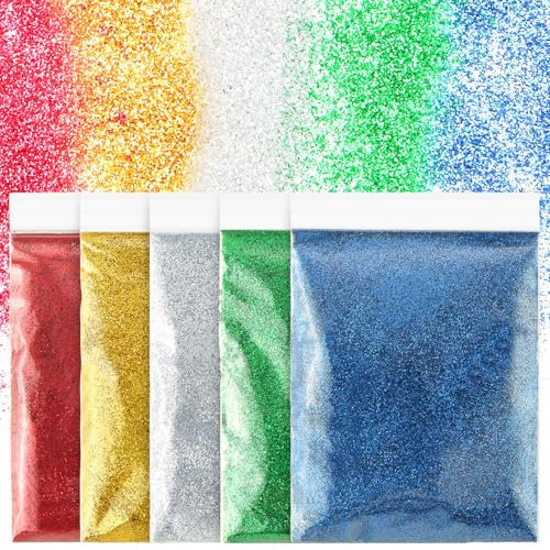LOPHE Glitzer Gesicht, 5 PCS Powder Craft Festival Glitzer Accessoires, DIY Glitzerpulver Body Glitter für Haare Face Eye Nail, Make Up Körperglitzer für Halloween Karneval Festival Party, 20g