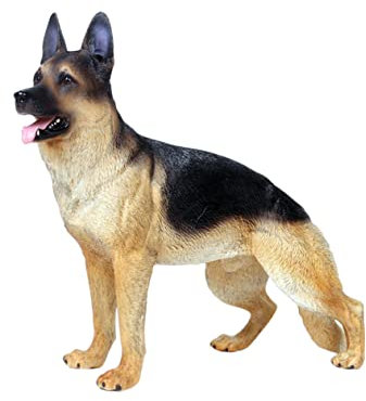 Homoyoyo XXL Deko Schäferhund Figur – Realistisches Tiermodell Für Garten Und Tischschmuck - Perfekte Hundefigur Als Blickfang Für Hundefiguren-Liebhaber Und Schäferhund Fans