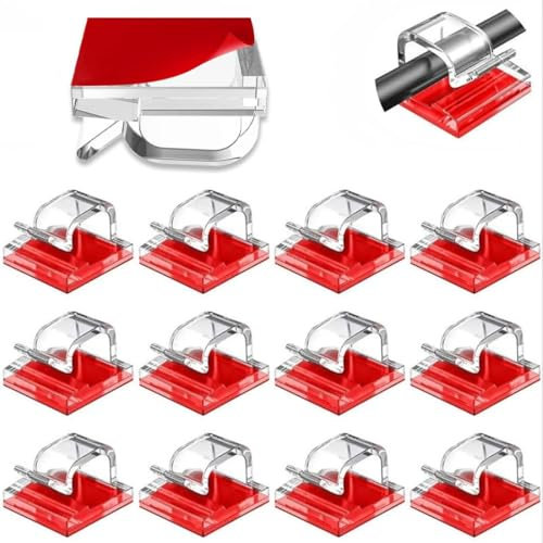 50 Supporti per Cavi Autoadesivi, Clip per Filo per Luce da Esterno Ganci,Organizer per Cavi, Organizzatore dei Ferma Cavi Scrivania, per Cavi per Gestione dei Cavi, Decorazioni Natalizie Luce Fata