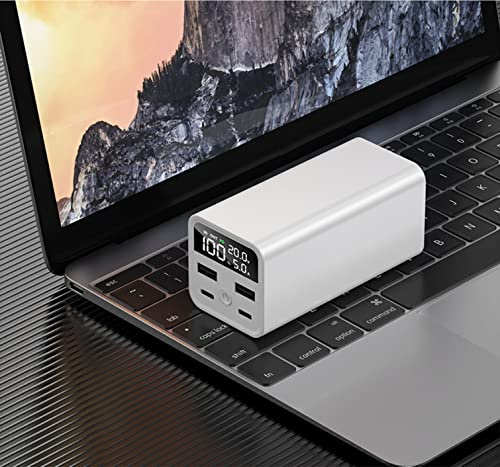 Power Bank Portable Charger, 100W 20000Mah LED Display 2 USB Ports, 2 USB C Input/Output Fast Charging Battery Pack,Phone Charger for I-phone 13 12 X 8 Huawei And Samung,White