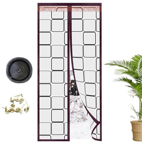 Chauffage de porte magnétique auto-scellant – Protection d'écran isolée thermique, bloqueur de conception transparent avec fermeture magnétique | Barrière de protection contre le froid pour entrée