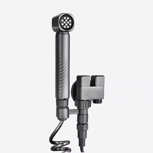 Toiletten-Duschspray-Set, Hand-Bidet-Sprüher, UK, 1-In-2-Out-Doppelsteuerventil, Grau (Grau)