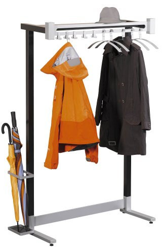 kerkmann 6553 Wand-Garderobenständer Montana, Schwarz/alusilber