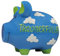 KCG 101214 Spardose Schwein Traumerfüller Keramik hellblau mittel, 13cm x 12cm x 17cm