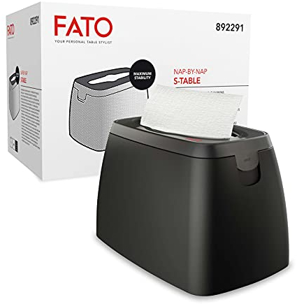 fato Dispenser S-Table per Tovaglioli Intercalati 16x24 - Sistema Nap-by-Nap - Utilizzabile su Tavolo o Bancone - ABS - Colore Nero